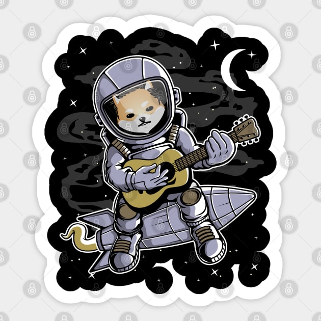 Astronaut Guitar Dogelon Mars ELON Coin To The Moon Crypto Token Cryptocurrency Blockchain Wallet Birthday Gift For Men Women Kids Sticker by Thingking About